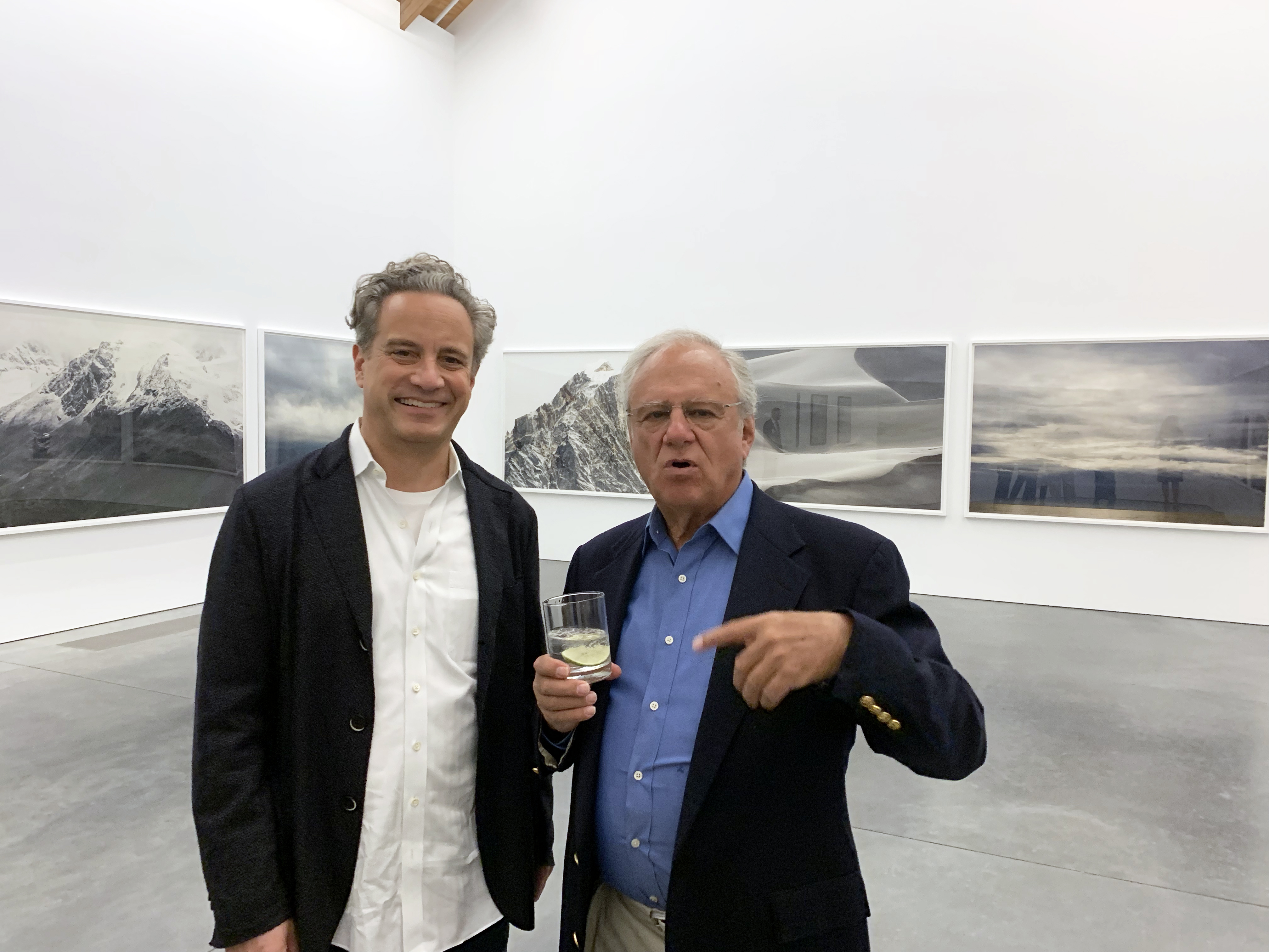 Hugh Aller and Louis Meisel, Parrish Art Museum Midsummer Gala Part 2019 and solo exhibition " The Space Between Memory and Expectation" by Renate Aller