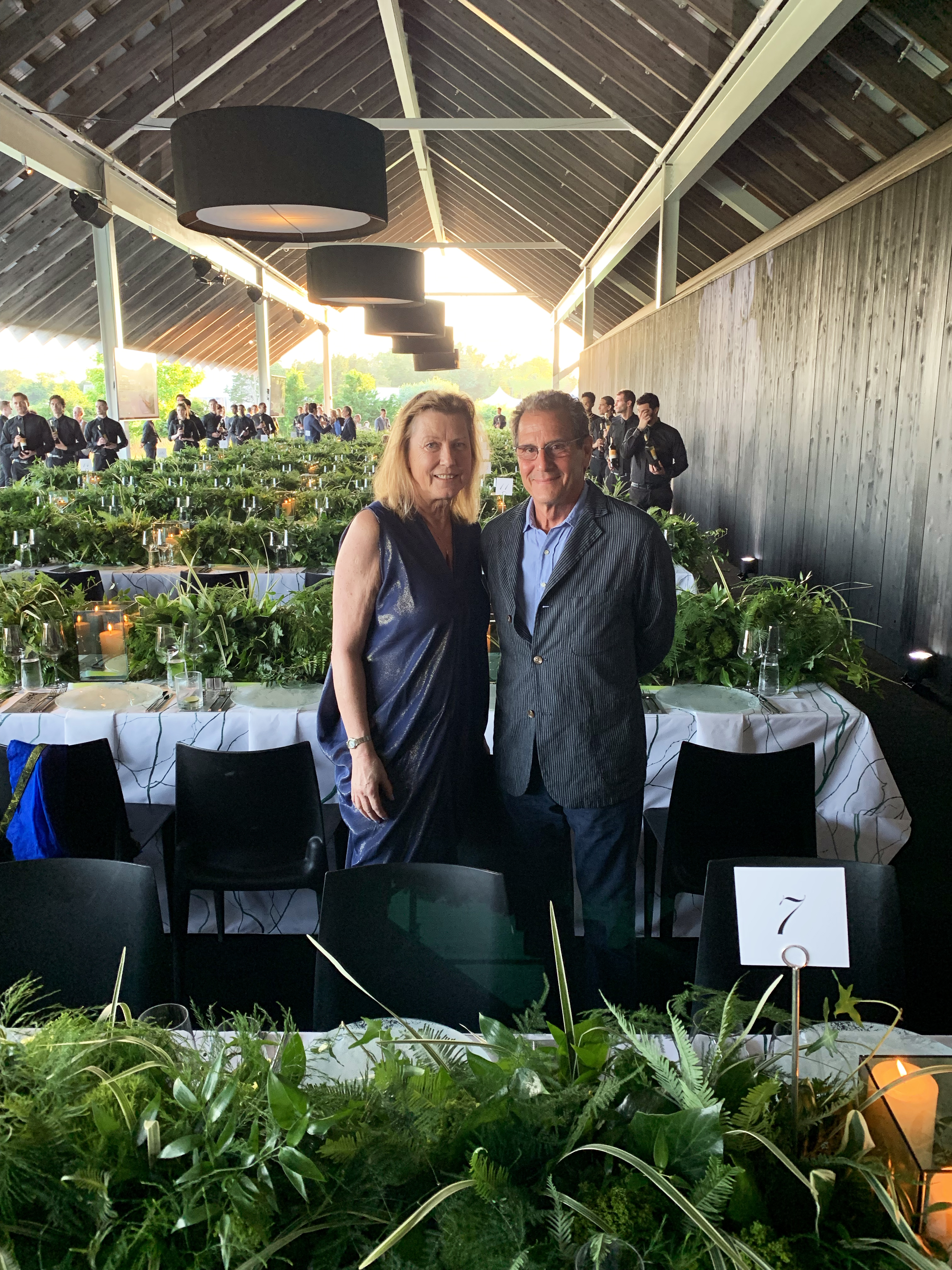 Renate Aller Aller and Adam Bartos, Parrish Art Museum Midsummer Gala Part 2019 and solo exhibition " The Space Between Memory and Expectation" by Renate Aller