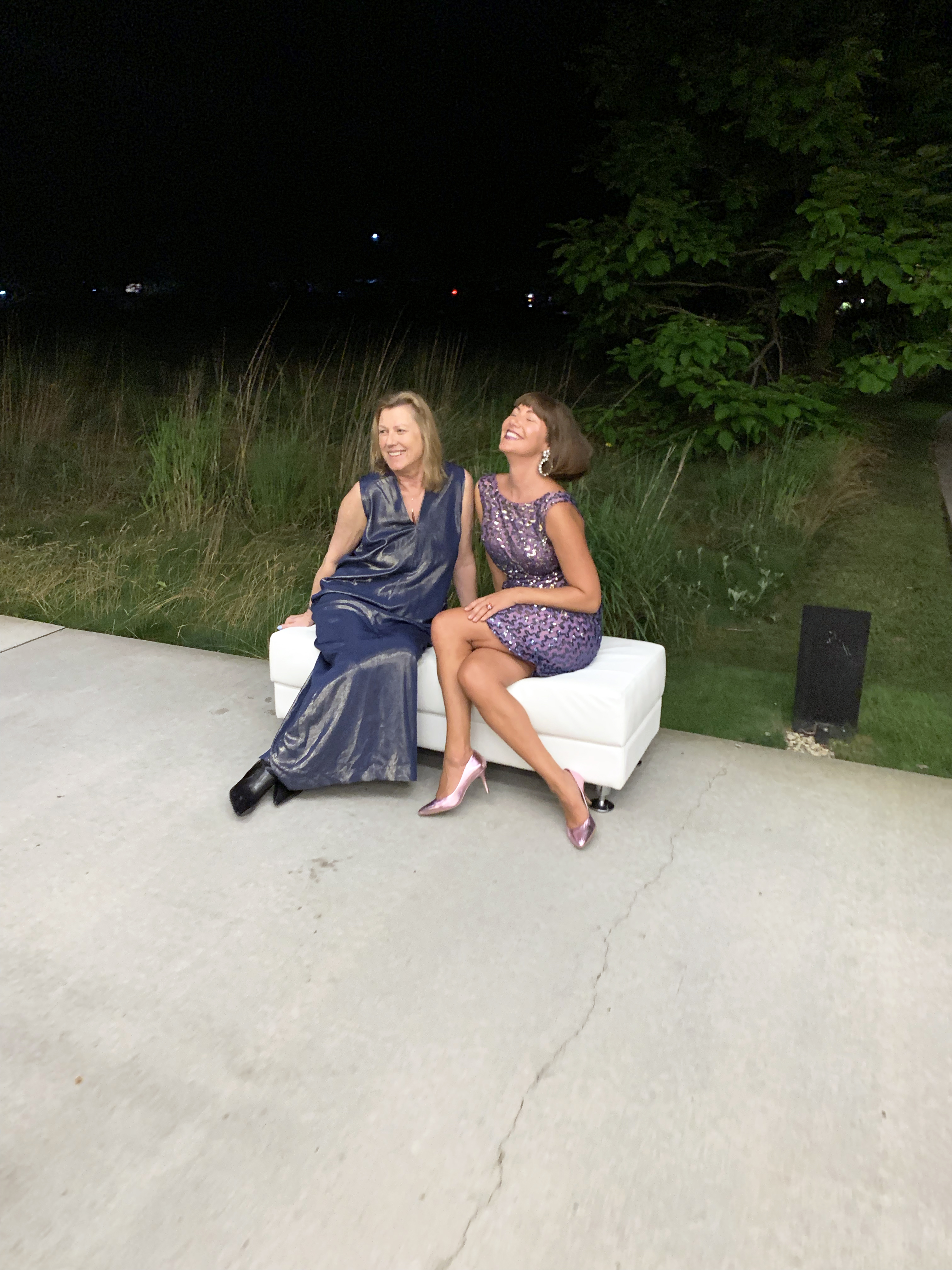 Renate Aller and Kristin Guiter, Parrish Art Museum Midsummer Gala Part 2019 and solo exhibition " The Space Between Memory and Expectation" by Renate Aller